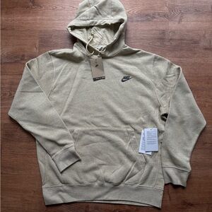 Nike Men’s Hoodie in Natural Beige with Black Logo